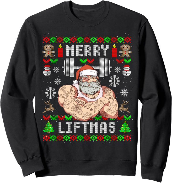 Lustiges Merry Liftmas Ugly Christmas Workout Powerlifting Sweatshirt