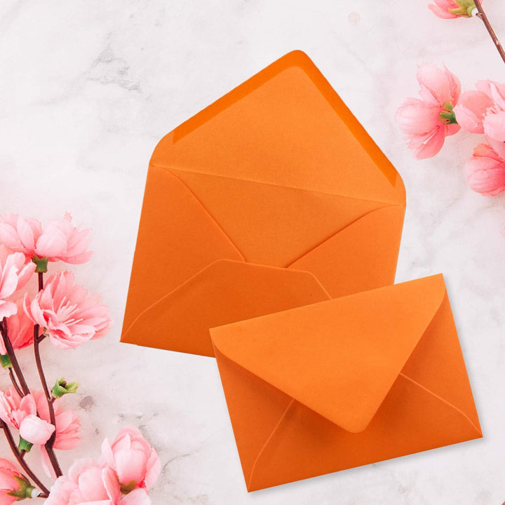 400x kleine Umschläge in Orange DIN C7 8,1 x 11,4 cm mit Spitzklappe und Nassklebung in 80 g/m² - kl
