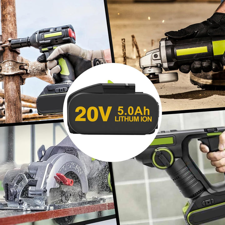 2X 5,0 Ah Ersatzakku für WA3551/WA3553 Akku Kompatibel mit WA3551 Akku-Elektrowerkzeugen WA3551.1 WA