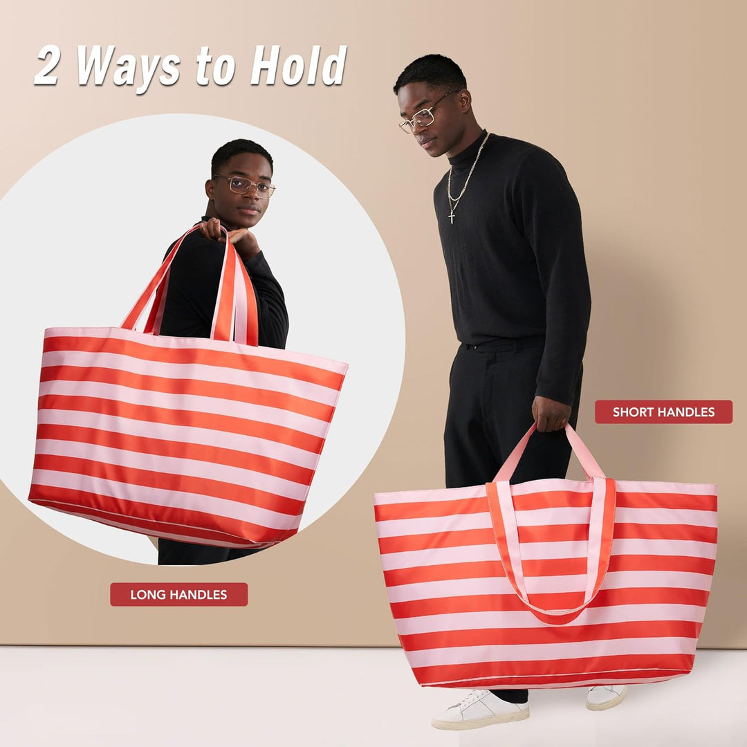 KALIDI Faltbare Shopper Reisetasche Strandtasche XXL,60L Extra grosse Holdall Weekender Gym Tasche m