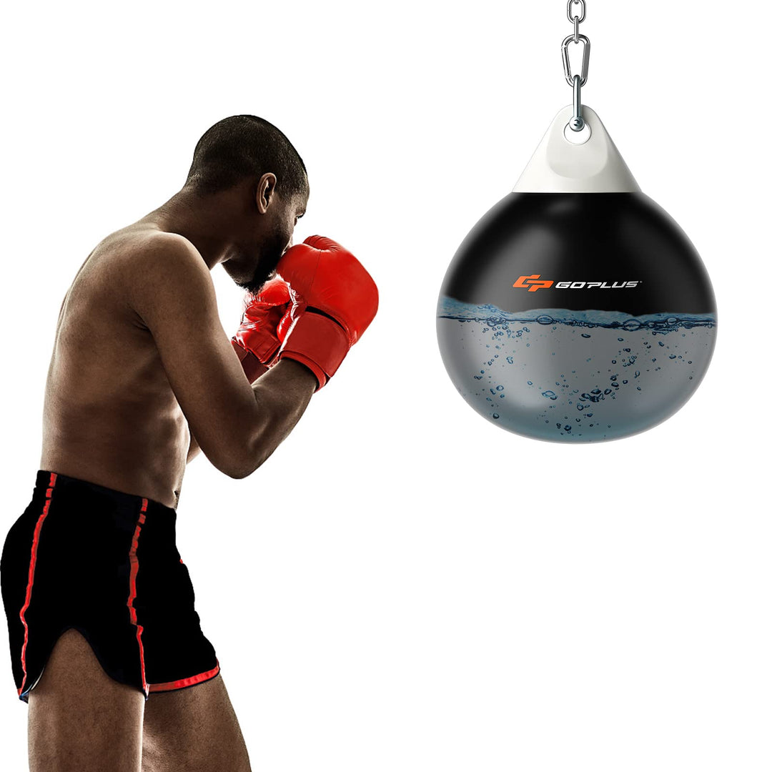 GOPLUS 45cm Wasser Boxsack, 50kg Boxing Punching Bag mit Wasser gefüllt, Schlinge, Wassereinspritzer