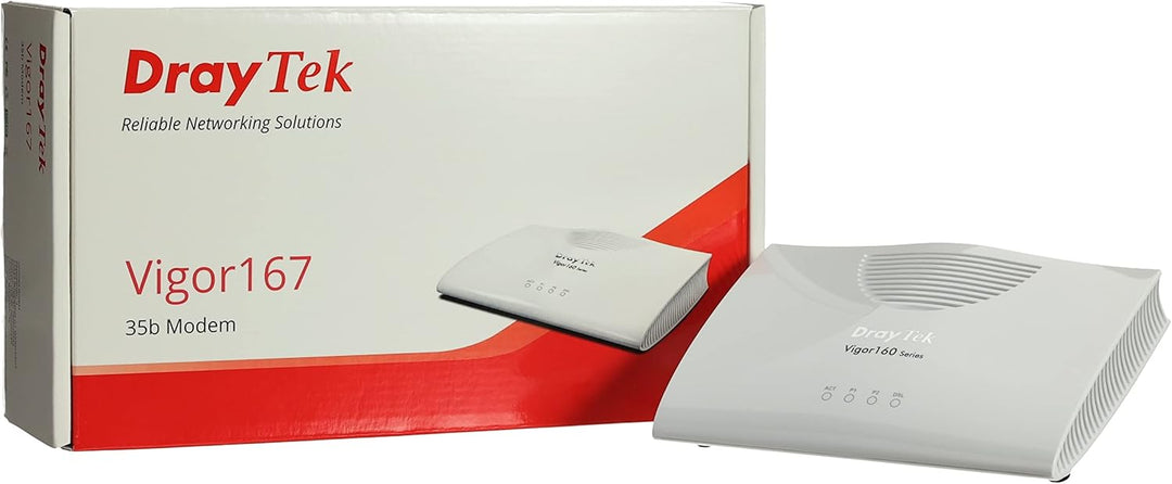 DrayTek Vigor 167 Supervectoring/VDSL2/ADSL2+ Modem DE-at-CH Weiss, Standard Single, Single