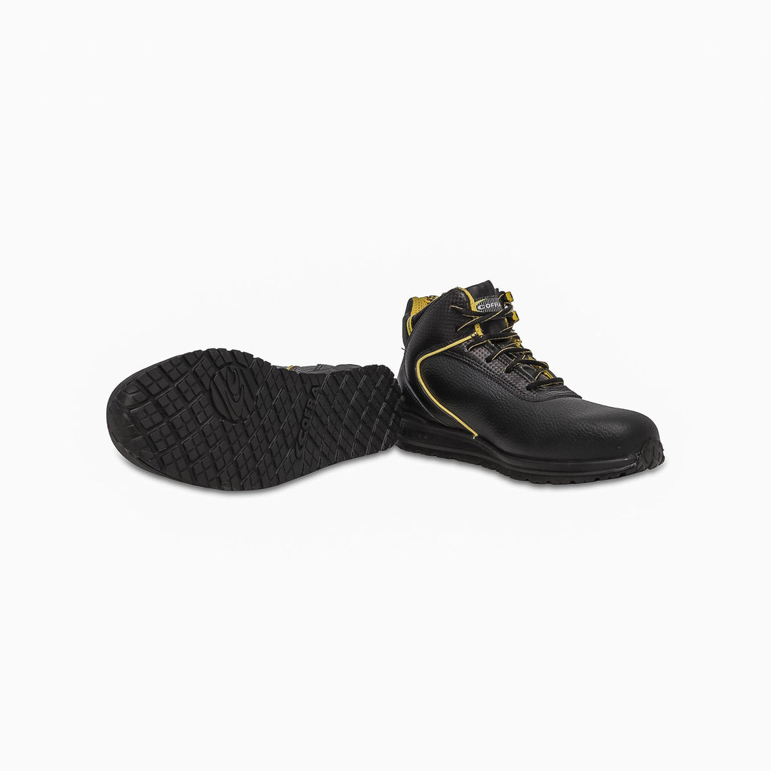 Cofra 78690-001.W46 BOHR S3 SRC Sicherheitsstiefel, Schwarz/Gelb, Grösse 46 46 EU, 46 EU