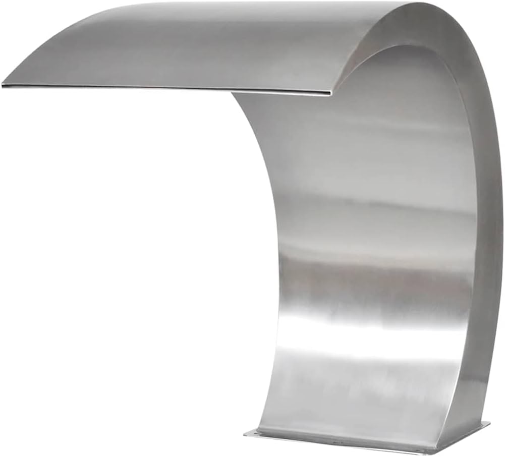 Schwalldusche Edelstahl Schwallbrause Pool Wasserschwall Schwimmbad, Silber 30x60x45 cm,ohne LED 30x