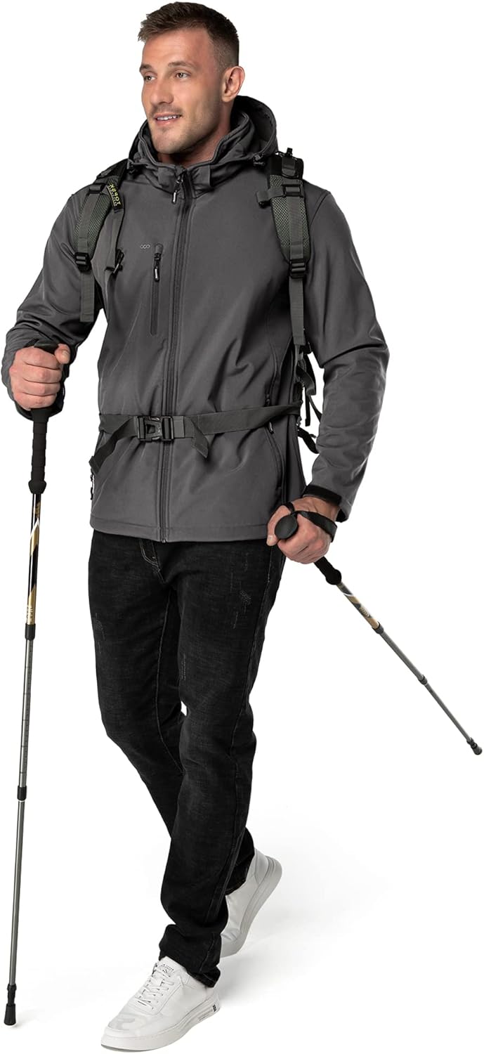 33,000ft Softshelljacke für Herren Wasserdicht Winterjacke Winddicht Warme Fleece Gefüttert Windbrea