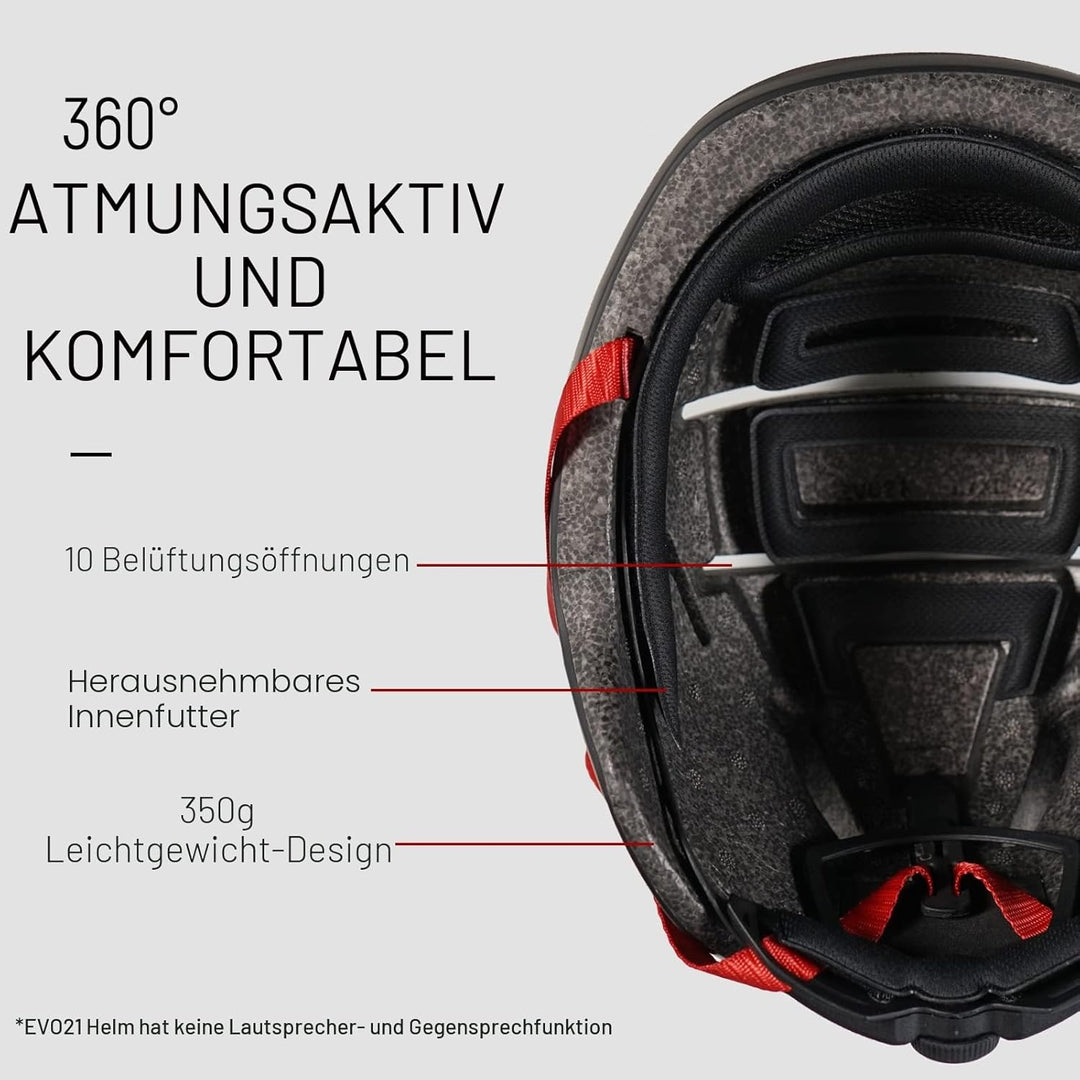 LIVALL EVO21 Smart Fahrradhelm mit Licht, Smart Helm mit Weitwinkellicht | Blinker | Bremswarnleucht