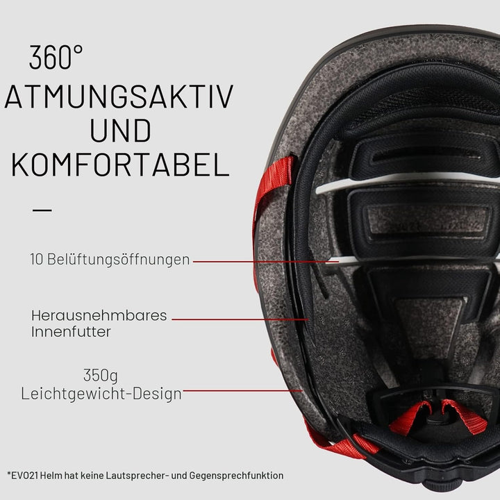 LIVALL EVO21 Smart Fahrradhelm mit Licht, Smart Helm mit Weitwinkellicht | Blinker | Bremswarnleucht