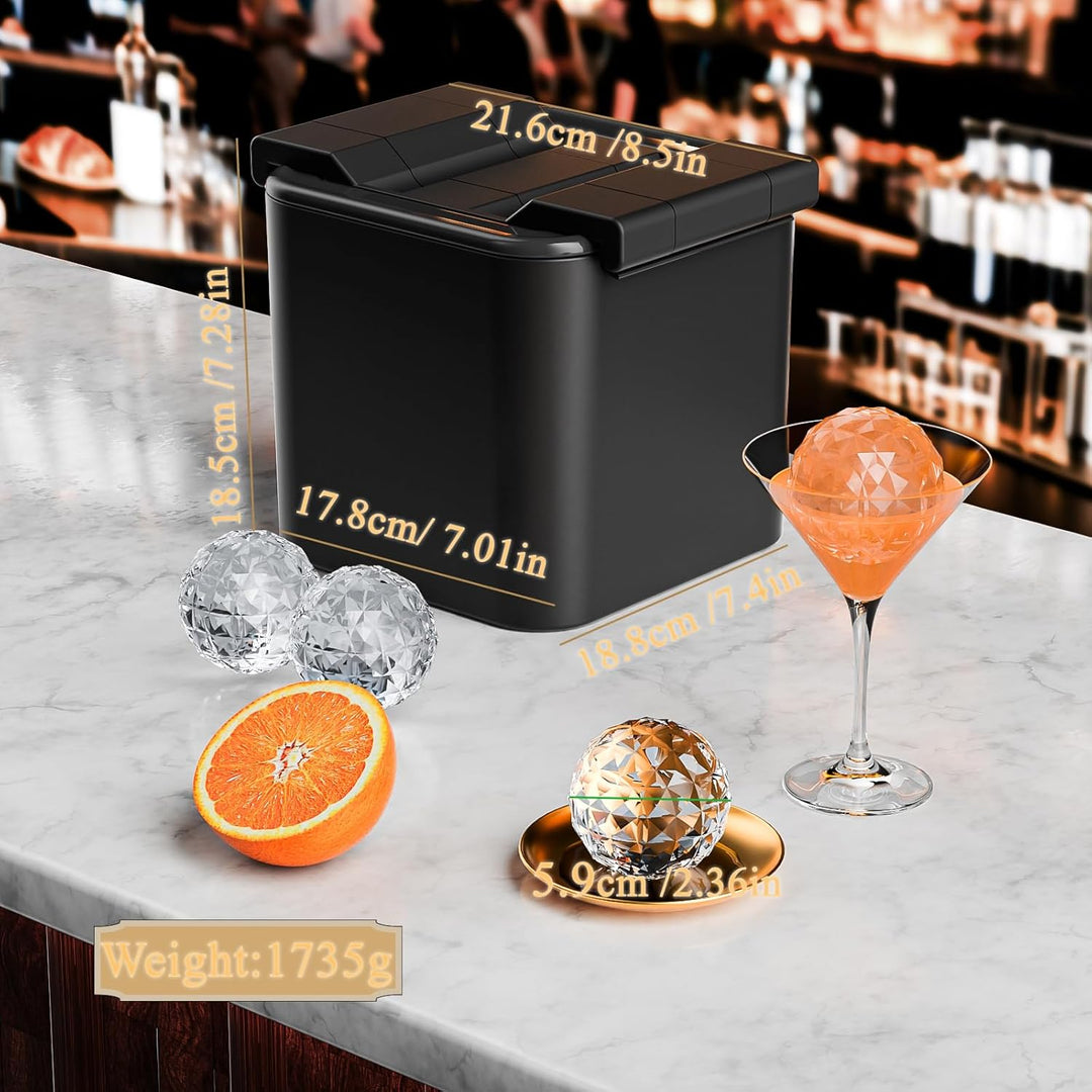 Kristall Klar Eiswürfelbereiter, 2.36in Riesige Eiswürfelform für Bourbon Old Fashioned Whisky, Sili
