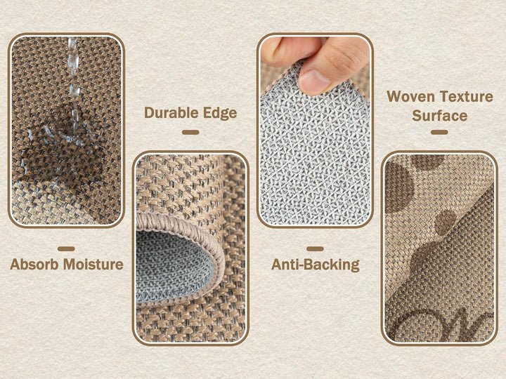 Capslpad Fussmatte aussen und Innen 60 x 90 cm, Waschbar rutschfeste Schmutzfangmatte, Absorbierend