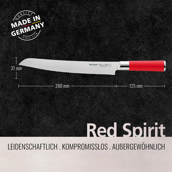 F. DICK Brotmesser, Sägemesser, Red Spirit (Messer mit Klinge 26 cm, X55CrMo14 Stahl, nichtrostend,