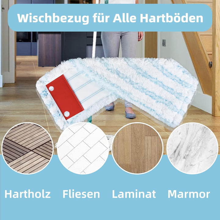 3 Stück Wischbezug für Leifheit Profi XL Micro Duo / Profi XL Cotton Plus alle Stiel Bodenwischer, M