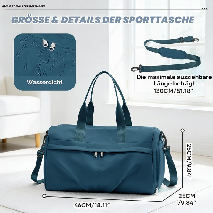 Sport Duffel Bag Damen Herren Sporttasche mit Schuhfach &amp; Nassfach Reisetasche Handgepäck Tasche Spo