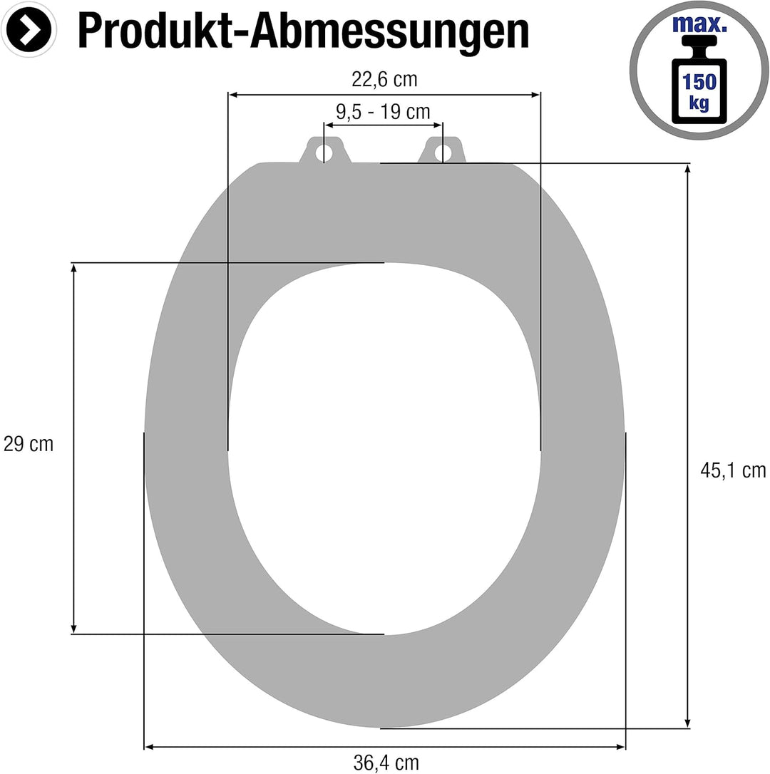 Cornat WC-Sitz "Casal" - Klassisch weisser Look - Pflegeleichter Thermoplast - Quick up & Clean Funk