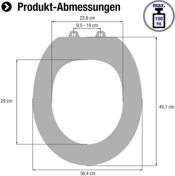 Cornat WC-Sitz "Casal" - Klassisch weisser Look - Pflegeleichter Thermoplast - Quick up & Clean Funk