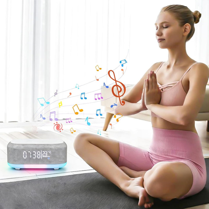 GBKDQQ Digitaler Radiowecker mit Kabelloser Ladestation, 15W Fast Wireless Charger, Bluetooth Wecker