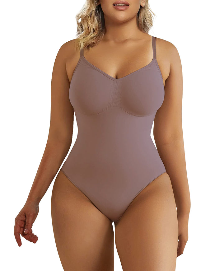 SHAPERX Shapewear Damen Bauchweg Bodysuit Formender Body Shaper Sculpting Tanga mit Verstellbarer Sc