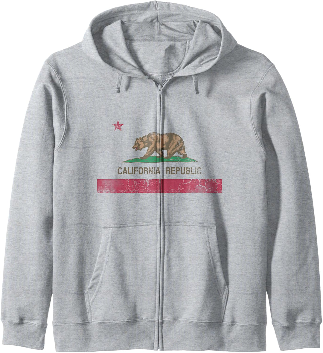 California Republic Flag State Vintage Fade Novelty Kapuzenjacke