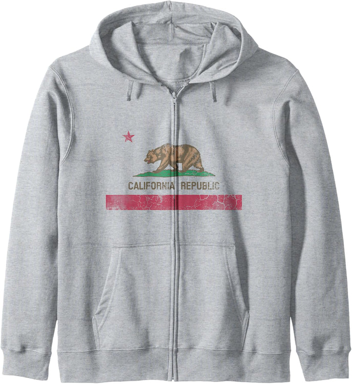 California Republic Flag State Vintage Fade Novelty Kapuzenjacke