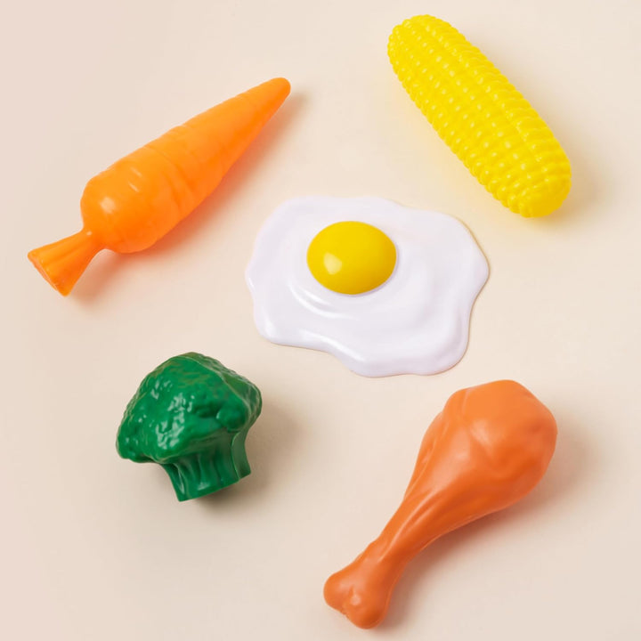 KidKraft Deluxe Kochset aus Metall mit Spielzeug-Lebensmitteln für Kinderküche, Spielküche Zubehör,