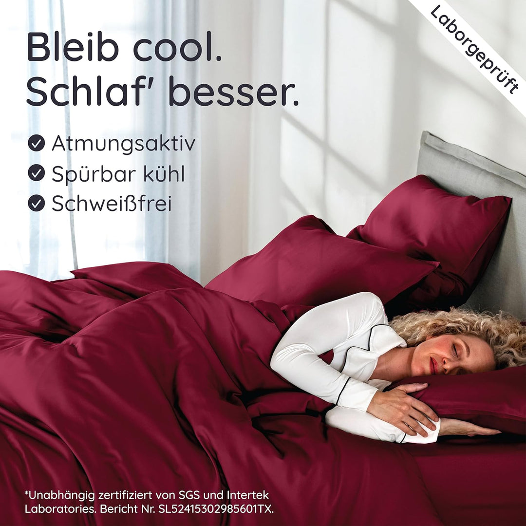 Bambaw Bambus Bettwäsche 155x220 cm, kühlender Bettbezug Sommer, Allergiker Deckenbezug, nachhaltige