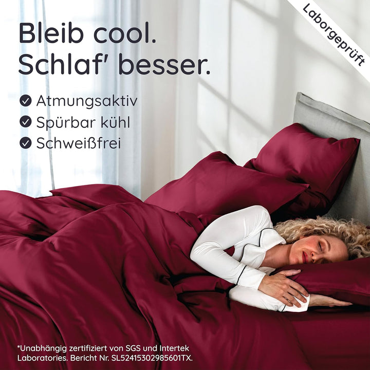 Bambaw Bambus Bettwäsche 155x220 cm, kühlender Bettbezug Sommer, Allergiker Deckenbezug, nachhaltige