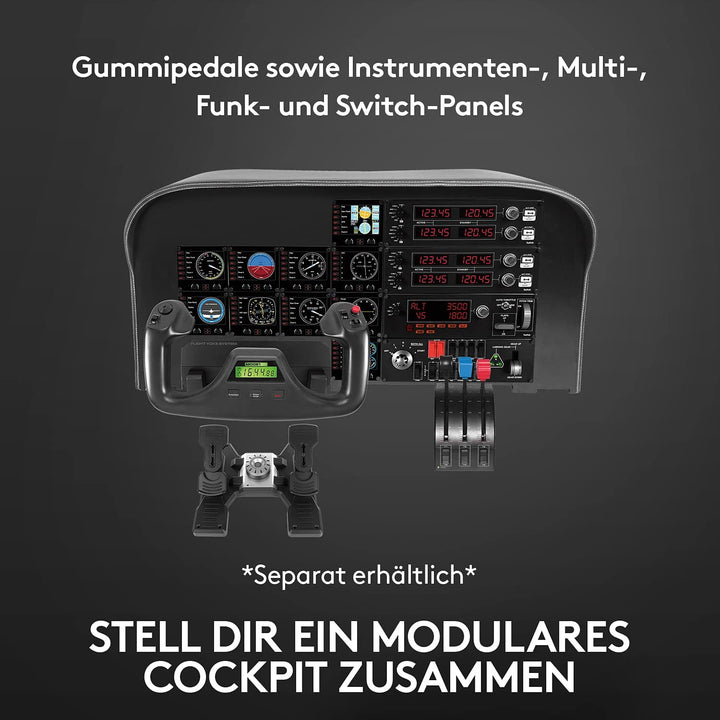 Logitech G Saitek Pro Flight Yoke System, Steuerhorn und Schubregler für Flug Simulatoren, Throttle