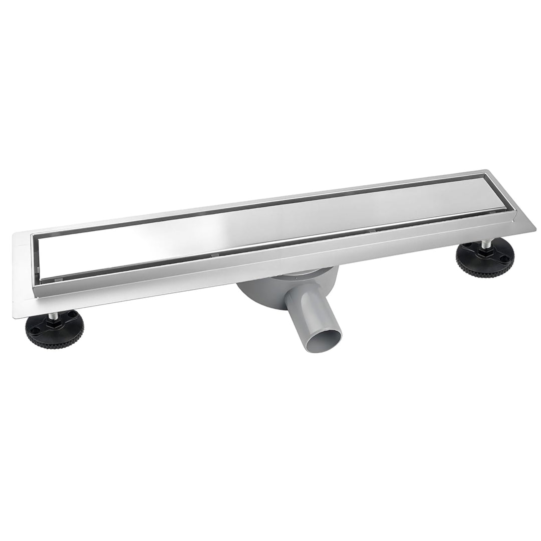 Duschrinne 70cm Edelstahl Bodenablauf 2-in-1 doppelseitig, Flieseneinsatz Ablaufrinne,schnelle Entwä