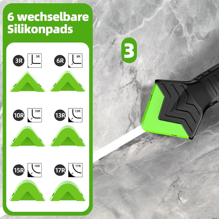 Silikonentferner, Silikon Abzieher Werkzeug Set 5 in 1 Fugenkratzer 6 Auswechselbar Silikonpads Dich