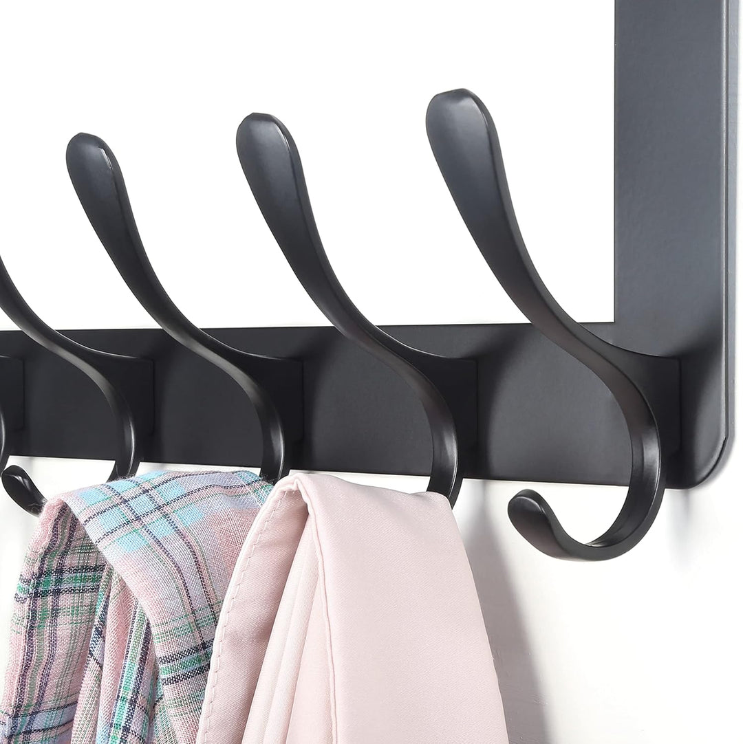 SKOLOO Türgarderobe Türhaken, Metall Türhaken Zum Einhängen mit 6 Haken, Kleiderhaken Tür für Handtu