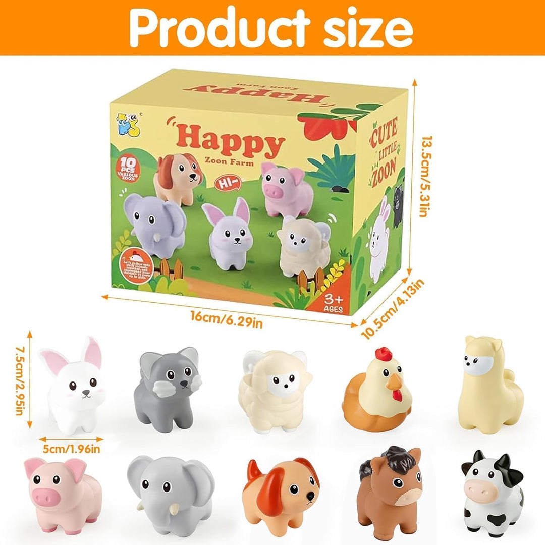 10pcs Bauernhof Tier Matching Spielzeug, Montessori Spielzeug für Kleinkinder, Farbsortierung & Stap