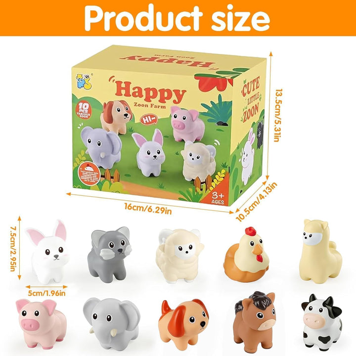10pcs Bauernhof Tier Matching Spielzeug, Montessori Spielzeug für Kleinkinder, Farbsortierung & Stap