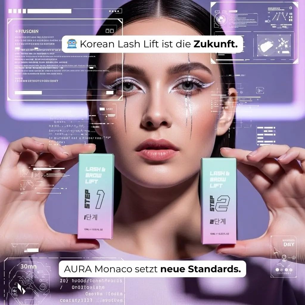 AURA Monaco | Korean Lash &amp; Brow Lift Lotions Step 1 &amp; 2 – je 10 ml – Cysteamin-Formel, TGA-frei – a