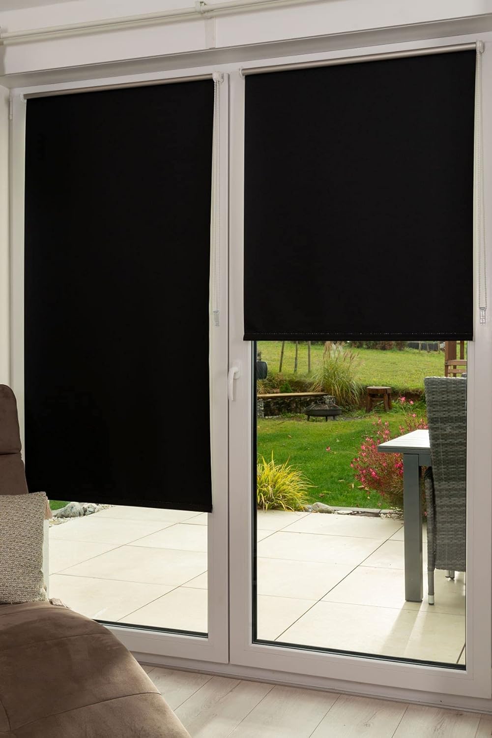 K-home Klemmfix Rollo Verdunklung, Polyester, Schwarz, 70 x 200 cm (B x L) Schwarz 70 x 200 cm (B x