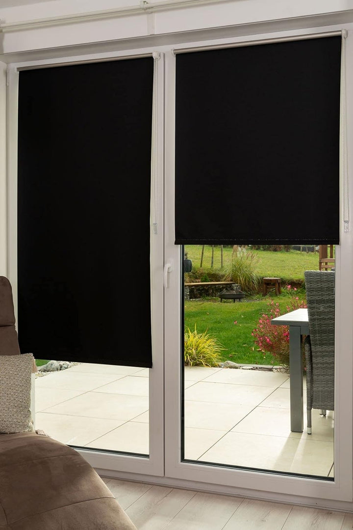 K-home Klemmfix Rollo Verdunklung, Schwarz, 65 x 200 cm (B x L) Schwarz 65 x 200 cm (B x L), Schwarz