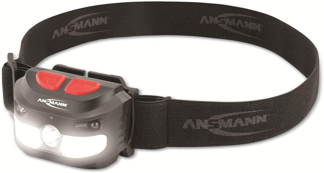 ANSMANN Akku LED Kopflampe - Profi LED Arbeitsleuchte mit 250 Lumen - Stirnlampe LED ideal zum Radfa