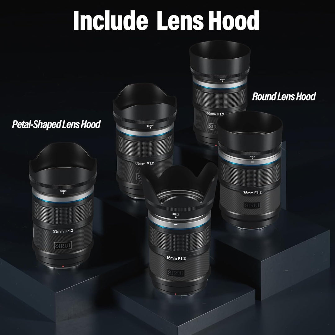 SIRUI Sniper 16mm, 23mm, 33mm, 56mm, 75mm Autofokus-Objektiv-Set, F1.2 Weitwinkel APS-C Kameraobjekt