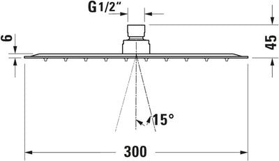 Duravit Universal Duschkopf aus Edelstahl, Duschbrause mit Strahlart Rain, Duscharmatur eckig (Ø 300