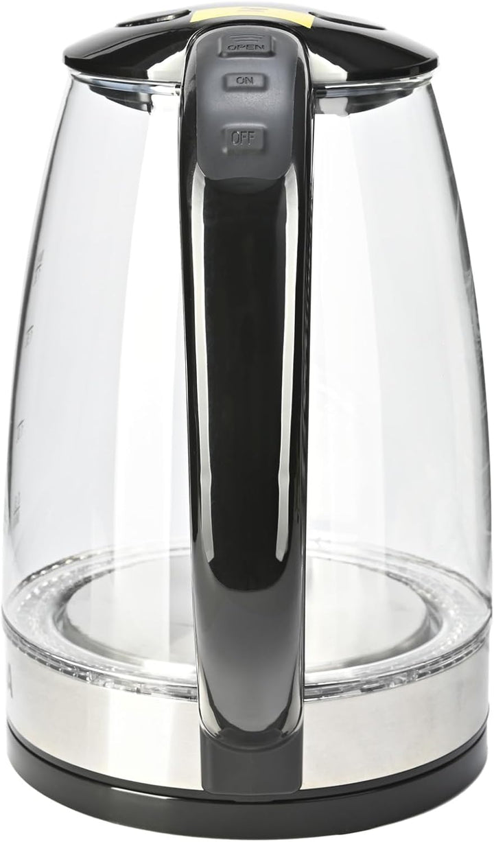 Wasserkocher 1,7L/1,8L (2200W) Edelstahl, LED-Beleuchtung, Kalkfilter, OneTouch-Verschluss, Kabelauf
