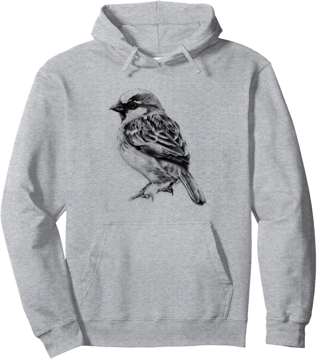 Bedrucktes T-Shirt, Vogel Hoodie Sperling Haussperling Natur Pullover Hoodie