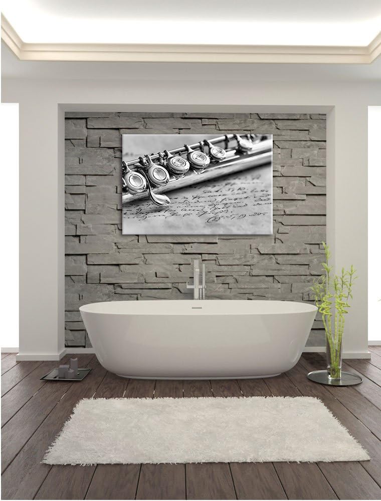 Pixxprint Detailaufnahme Einer Querflöte als Leinwandbild/Grösse: 100x70 / Wandbild/Kunstdruck/ferti