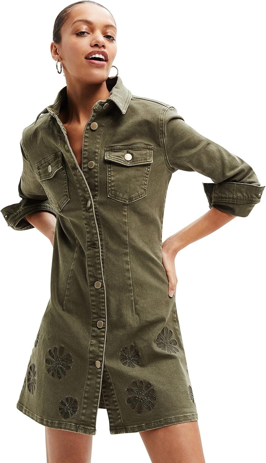 Desigual Damen Casual Dress M Grün, M Grün