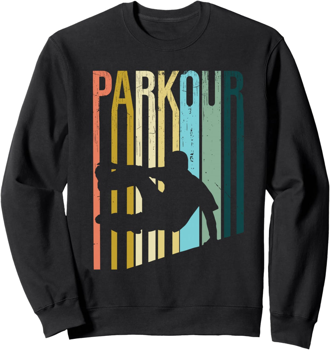 Vintage Distressed Style Parkour Silhouette Sweatshirt
