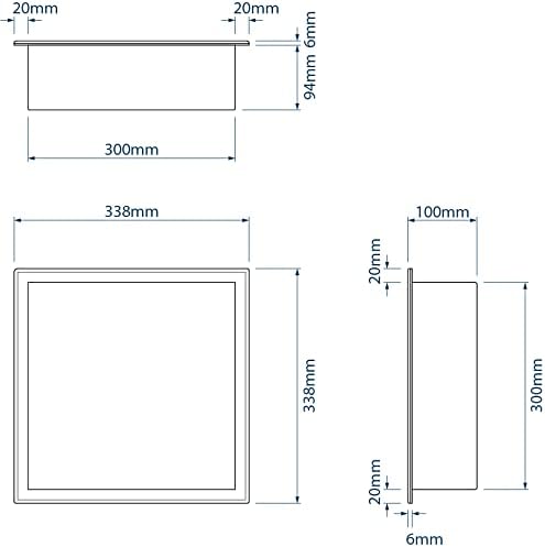 BERNSTEIN® Wandnische aus Edelstahl BS303010-30 x 30 x 10 cm - Duschablage für Badutensilien - Flexi