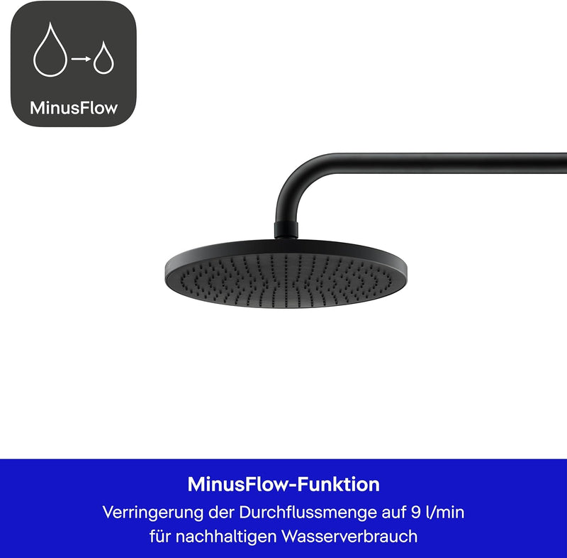 Duravit Universal Duschkopf aus Edelstahl, Duschbrause mit Strahlart Rain, Duscharmatur rund (Ø 230