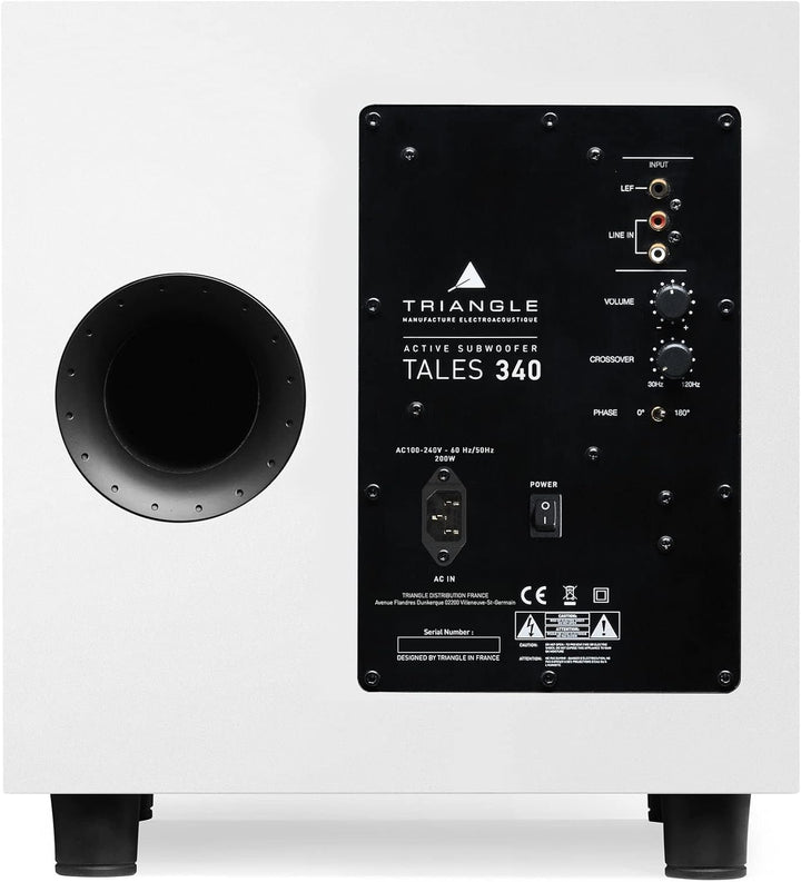 TRIANGLE – Tales 340 Subwoofer mit 200W Verstärker – Bassreflex – 25 cm Lautsprecher – Cinch/LFE-Ein