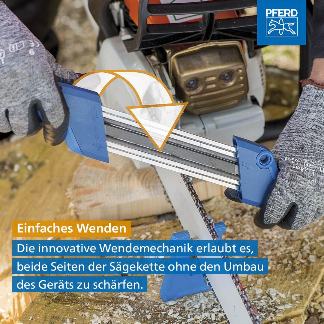 PFERD Kettensägeschärfgerät CHAIN SHARP CS-X, Feilen-ø 3,2 mm, 18600742 - Sägezahn und Tiefenbegrenz