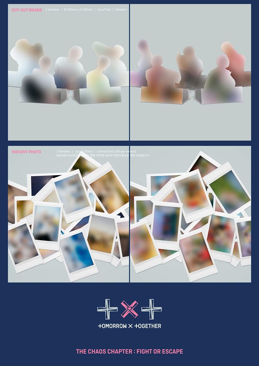 Big Hit Ent. TXT - Chaos Chapter : Fight OR Escape Album+Extra Photocards Set (Fight+Escape ver. Set