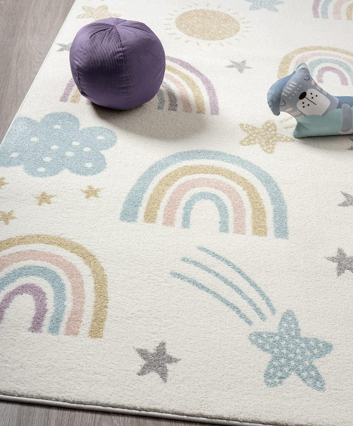 the carpet Beat Kids Moderner Weicher Kinderteppich, Weicher Flor, Pflegeleicht, Farbecht, Regenboge