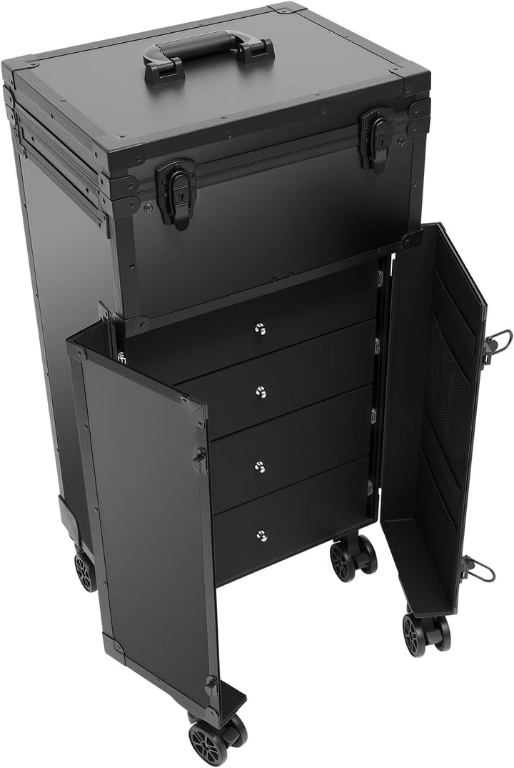 Kosmetik Trolley Kosmetikkoffer 4 Schubladen Schminkkoffer Friseurkoffer Abschliessbar Nagelkkoffer