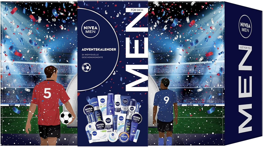 NIVEA MEN Adventskalender 2024 mit 24 Türchen voller verwöhnender Überraschungen, Weihnachtskalender